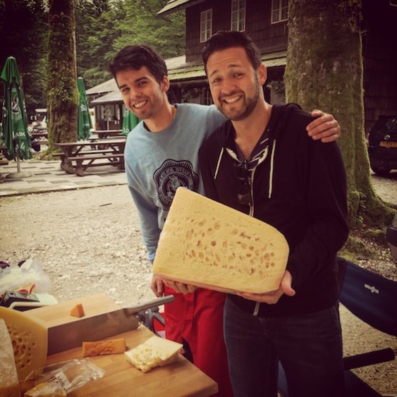 Getting a grip on the famous Bohinj cheese!