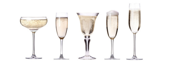 According to Chloe, the tulip-shaped glass in the center is the best for champagne. Photo source: Fotolia.