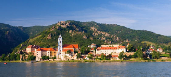 Austria's Wachau Heritage Trail runs along the Danube Valley. Be sure to visit the colorful town of Duernstein.