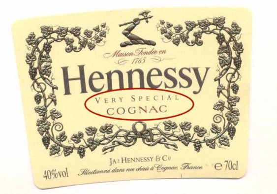 VS is easy to remember. It just means "Very Special," as written out on this Hennessey label.